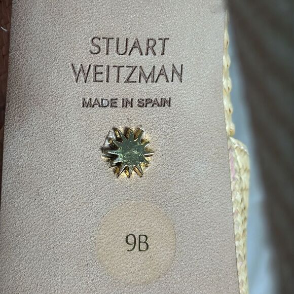 Stuart Weitzman Women's Straw Platform Sandals Sz 9 - Picture 6 of 7